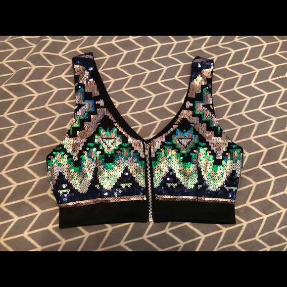 Sequined crop top - Picture 2 of 3